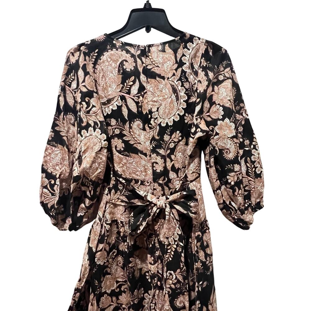 NWT❤️Anthro KIVARI V-Neck Puff-Sleeve Linen Dress sz6 - Picture 10 of 11